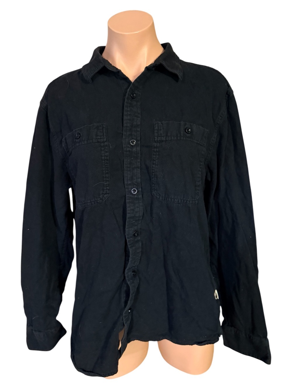 The North Face Mens Large Black Vintage Y2K Long Sleeve Button Hiking Shirt